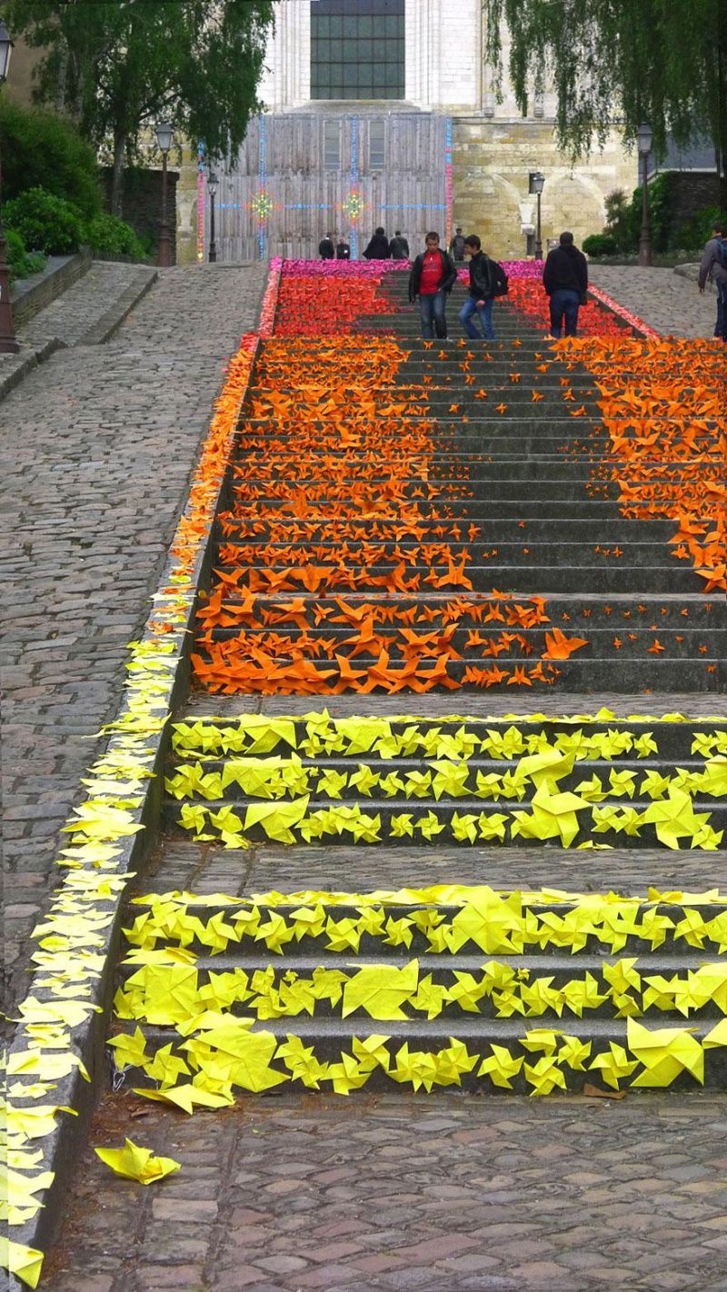 Beautiful examples of colorful and artistic looking city steps