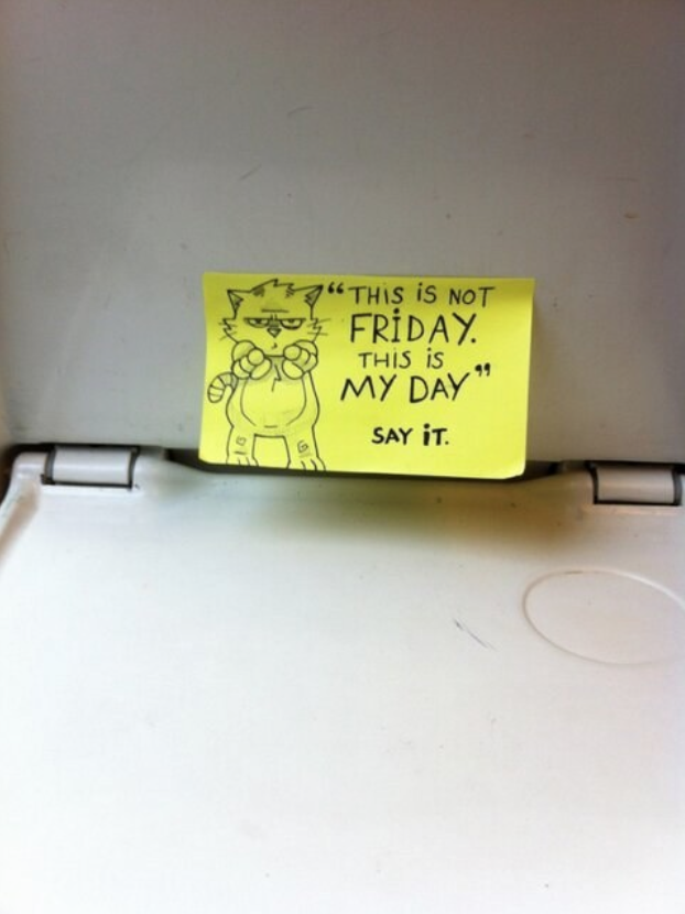 Sweet Motivational Post It Notes to Inspire Train Commuters