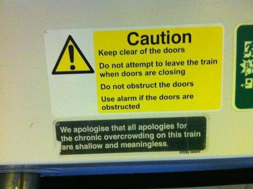 Fake signs in London underground