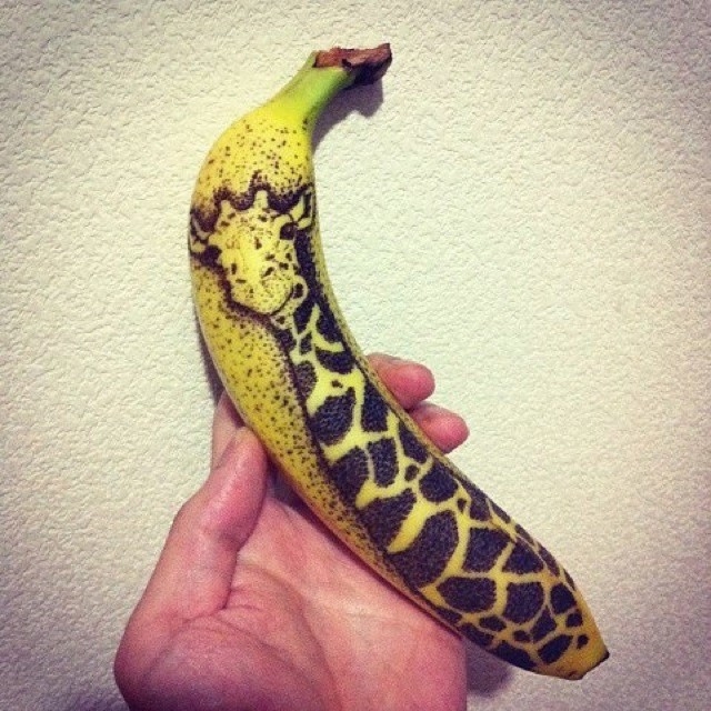 Bananas That Are Tatted Up With Nothing More Than A Toothpick Or Pin