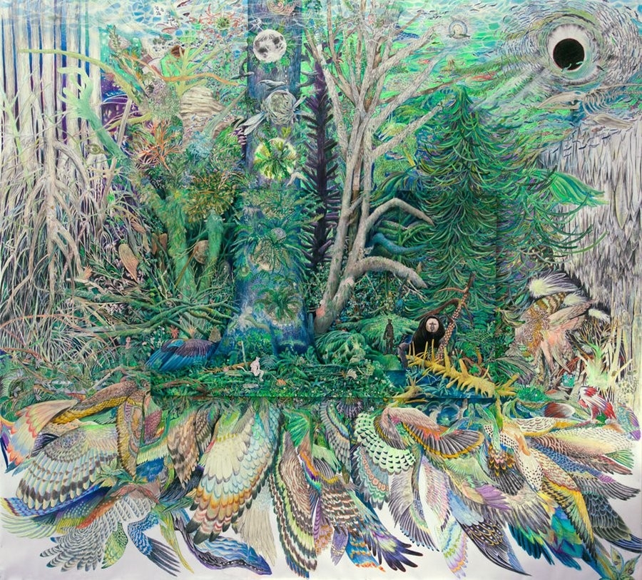 These Elaborate Paintings Spill Off The Canvas Bursting With Color