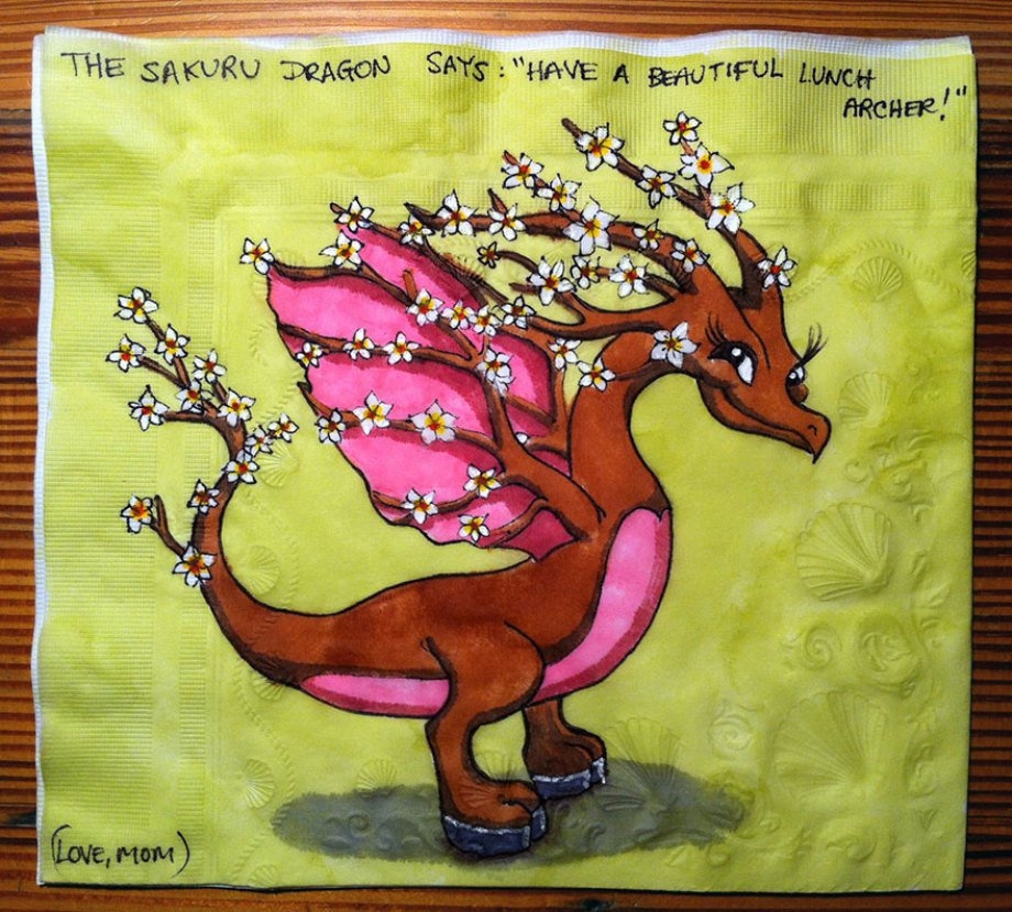 Mom draws epic napkins every day for her kids’ lunches