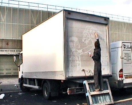 Dirty Freight Trucks Become Canvases for Beautifully Detailed Drawings