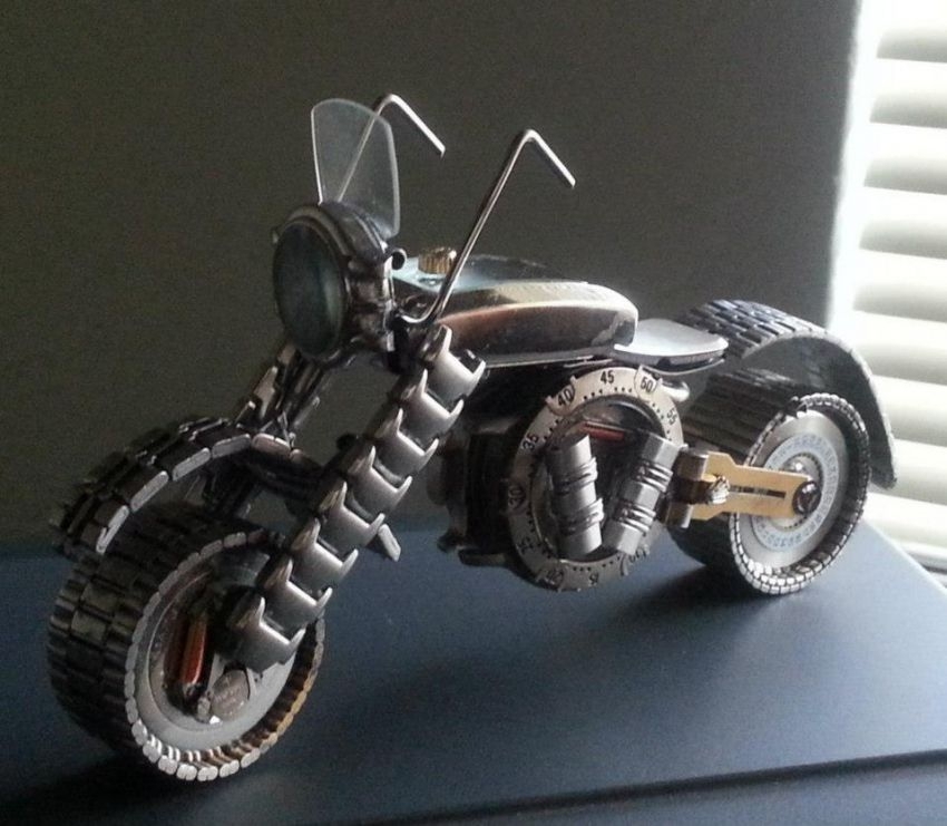Guitars, Motorcycles, And Insects Are Made With Old Watch Parts
