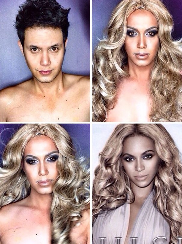 Guy Uses Makeup To Transform Himself Into Female Hollywood Celebrities