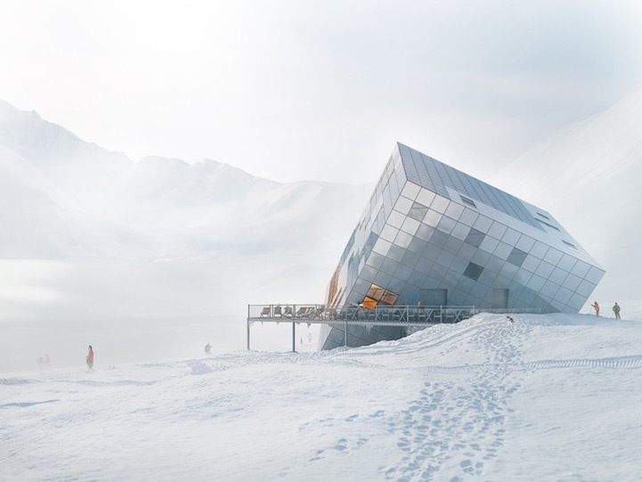 Cubed Slovakian Lodge Stands on a Corner in the High Tatra Mountains
