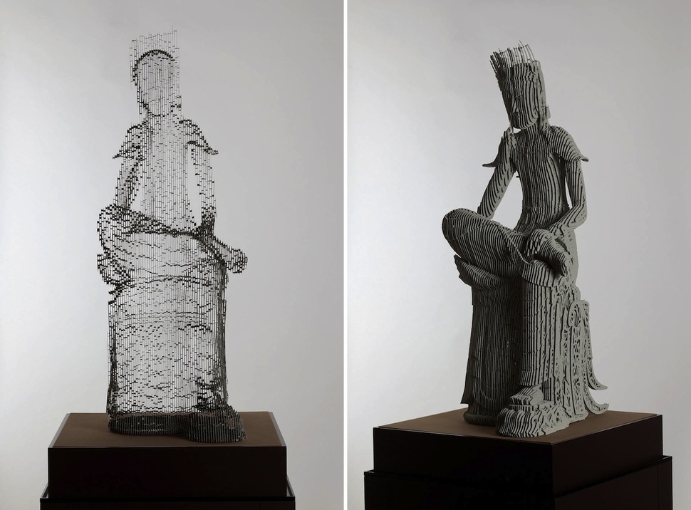 Layered Paper Sculptures Look Invisible From Certain Angles
