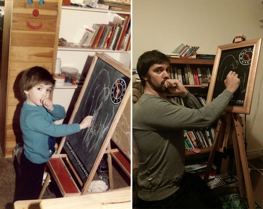 Brothers Recreated Childhood Photos For Parents’ Wedding Anniversary