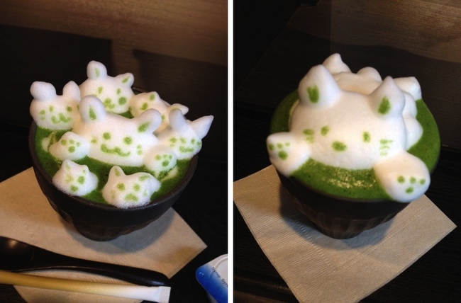 Japanese Cafe Turns An Ordinary Cup Of Green Tea Into 3D Latte Art