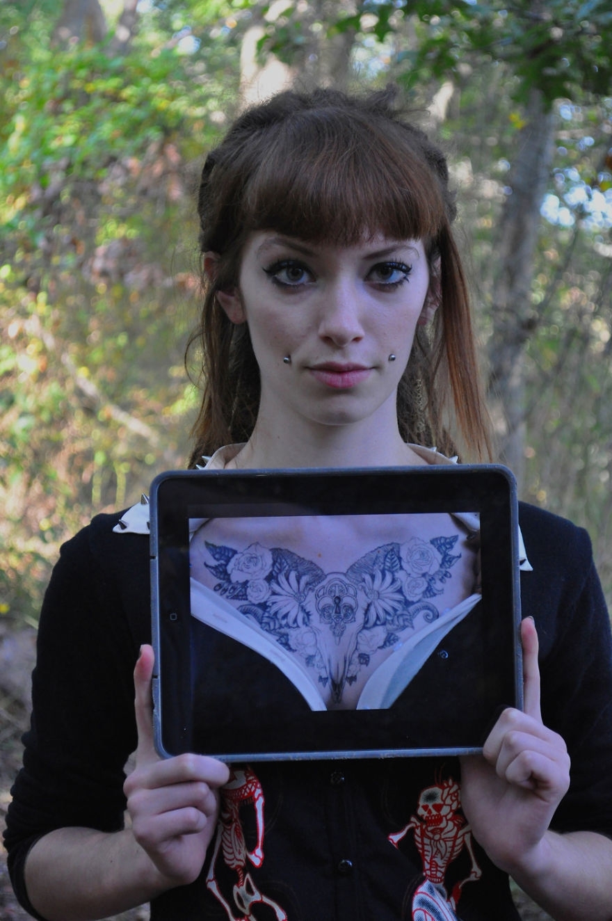 Using IPad As An X-Ray To Reveal Tattoos Under Clothes