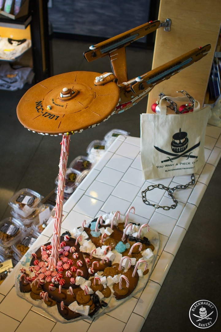 Elaborate Starship Enterprise Sweetly Crafted from Gingerbread