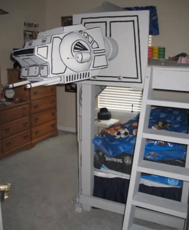These Awesome Parents Made Their Son A Star Wars Themed AT-AT Bed