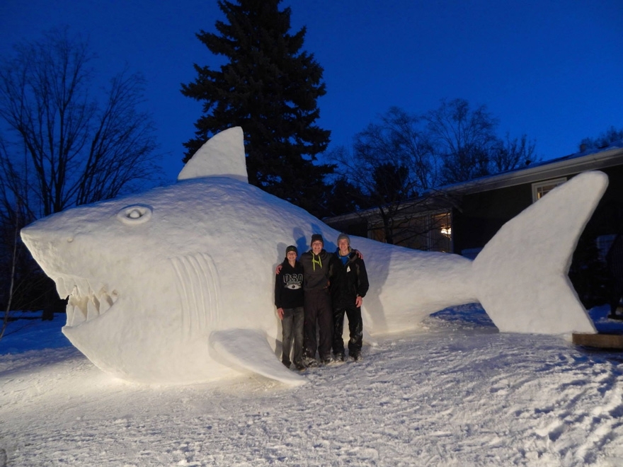 Every Year, These 3 Brothers Make A Giant Snow Sculpture