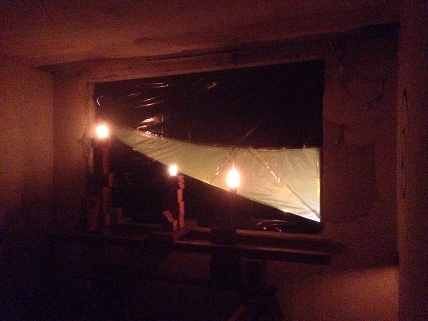 Light Installation Inside Abandoned Building In Kaunas, Lithuania