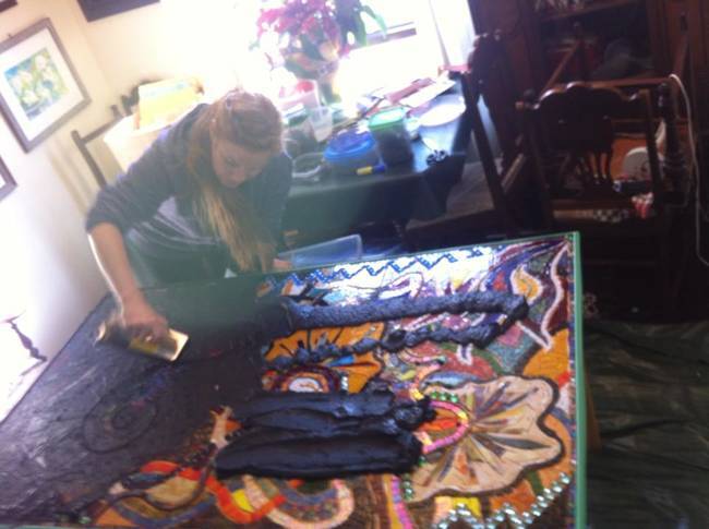This Woman Turned A Regular Old Table Into An Incredible Glass Mosaic