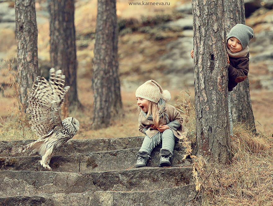 Children And Animals Cuddle In Cute Photoshoots By Elena Karneeva