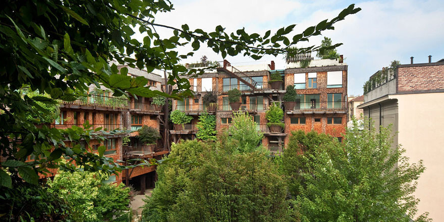 Urban Treehouse Uses 150 Trees To Protect Residents From Noise