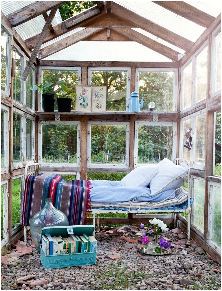 4. A Rustic Shed with a Daybed 