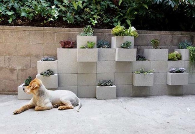 Cinder block garden planters