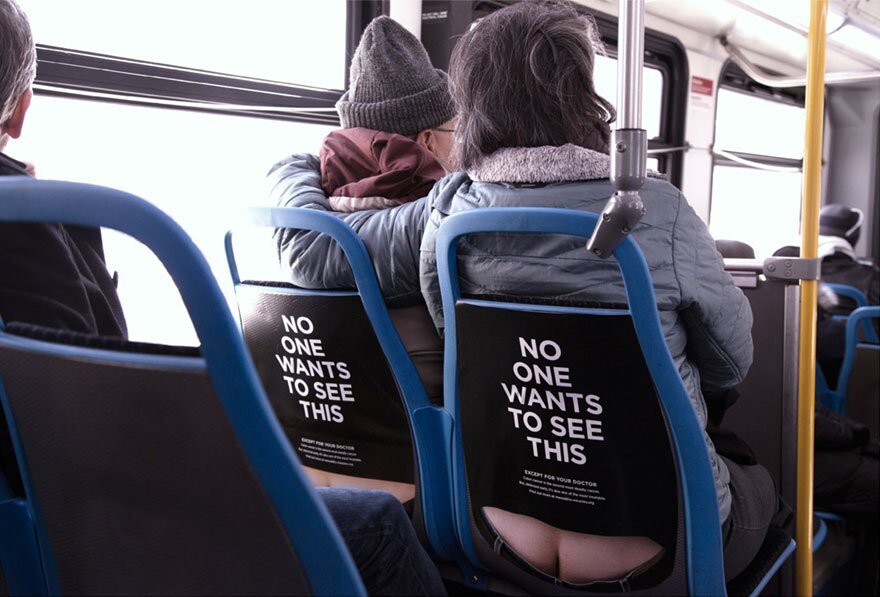 Cheeky Bus Ad Raises Colon Cancer Awareness With Butt-Crack Seats