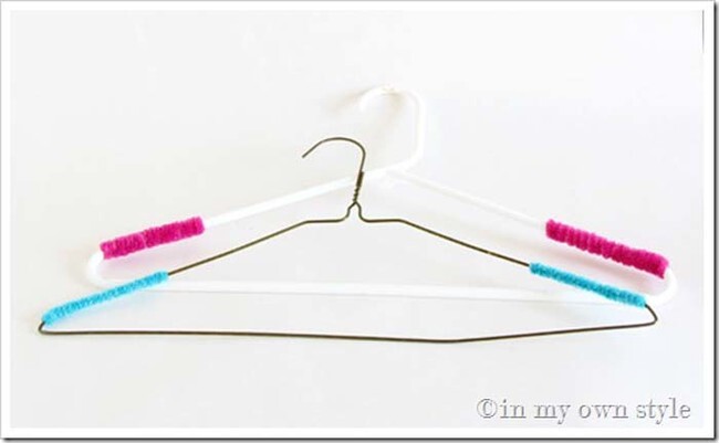 Wrap pipe cleaners around your hangers to keep clothes from falling off.