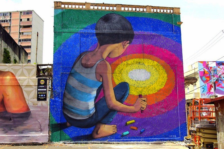 Seth Globepainter's Murals of Children Immersed in Colorful Galaxies