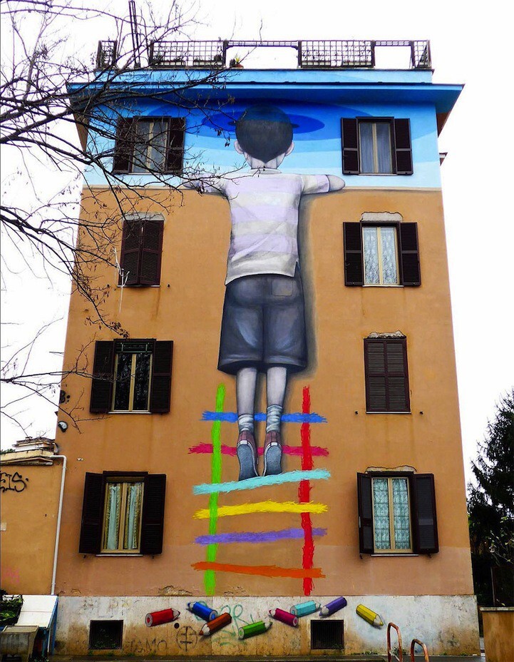 Seth Globepainter's Murals of Children Immersed in Colorful Galaxies