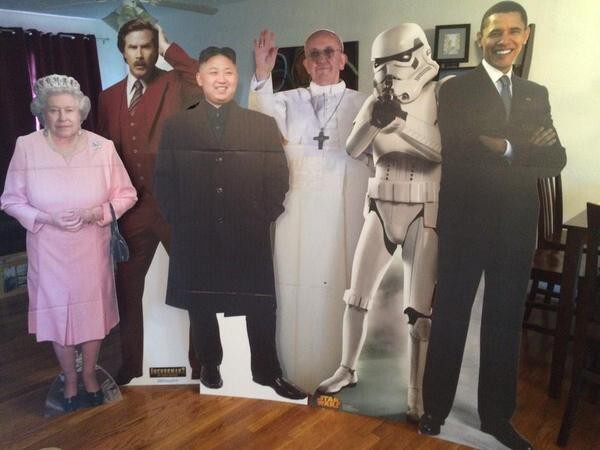These cardboard cutouts purchased for the next party.