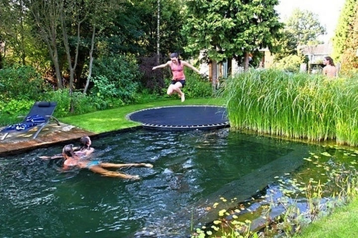 8) Make diving more fun by installing a trampoline instead of a diving board