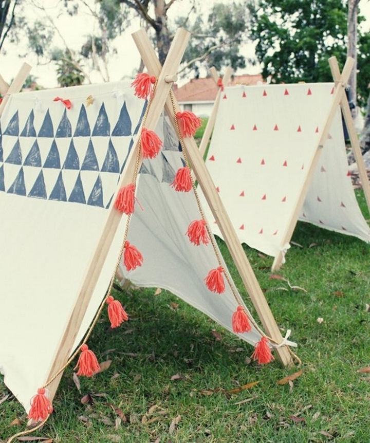 20) Build awesome A-frame tents for kids