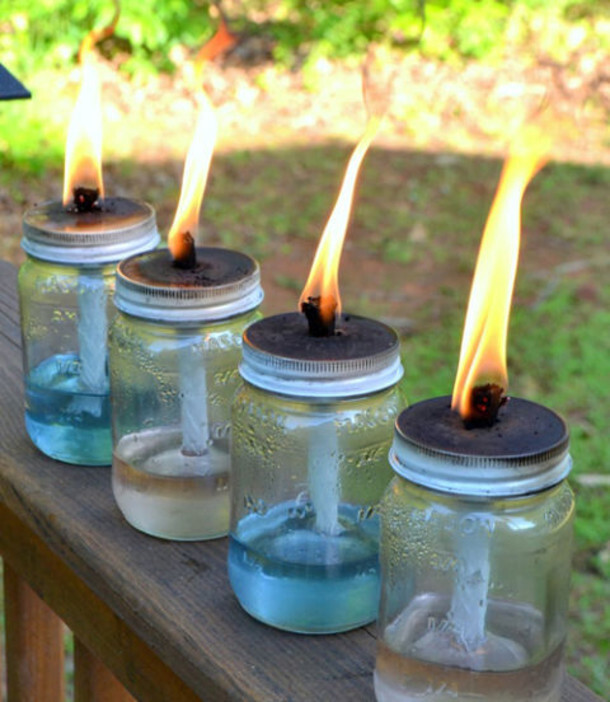 10. Mason jar torches