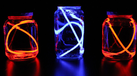 15. Glow stick jars