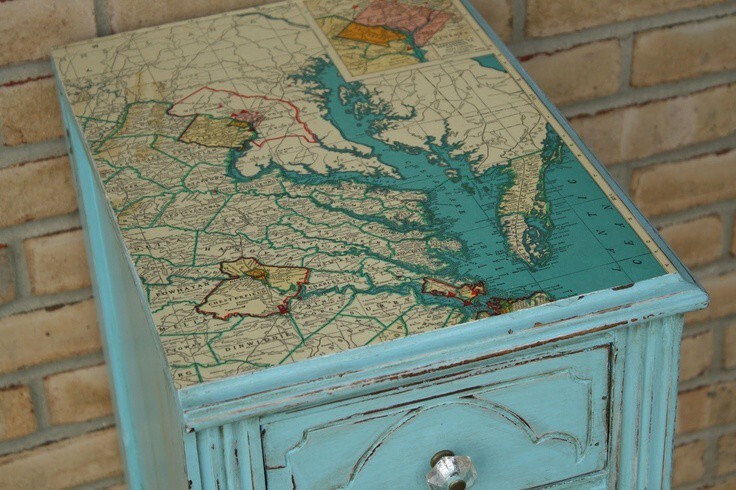  Decoupage the top of a table.