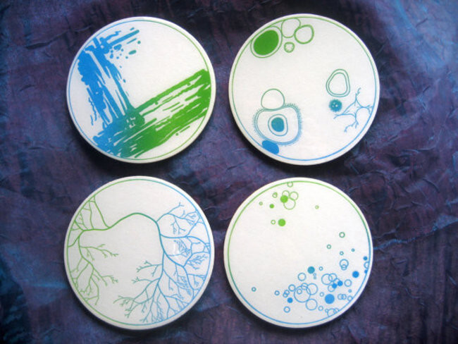 9. Petri Dish Coasters: