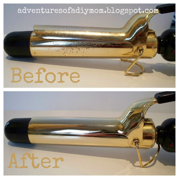 Grab a piece of steel wool and get all of that old gunk off of your curling iron.