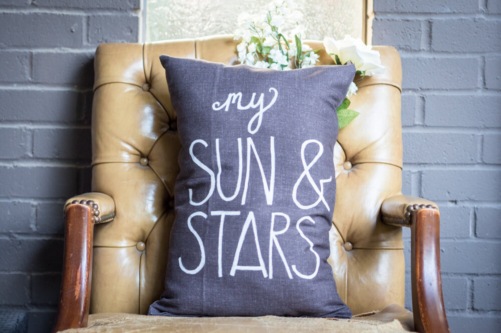 My Sun & Stars Hand Painted Pillow