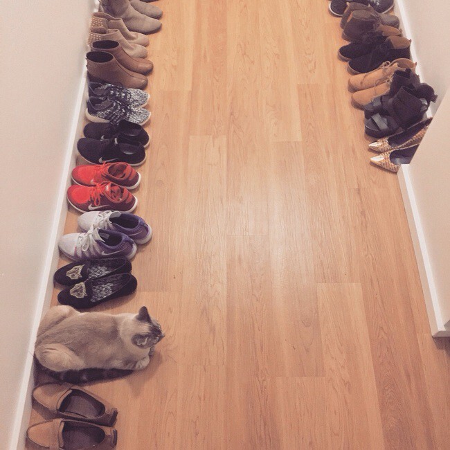 "Nothing to see here, just some shoes."