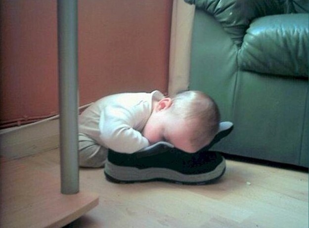 14. And they often fall asleep with their shoes on.