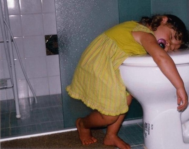 11. They often fall asleep on or near toilets.