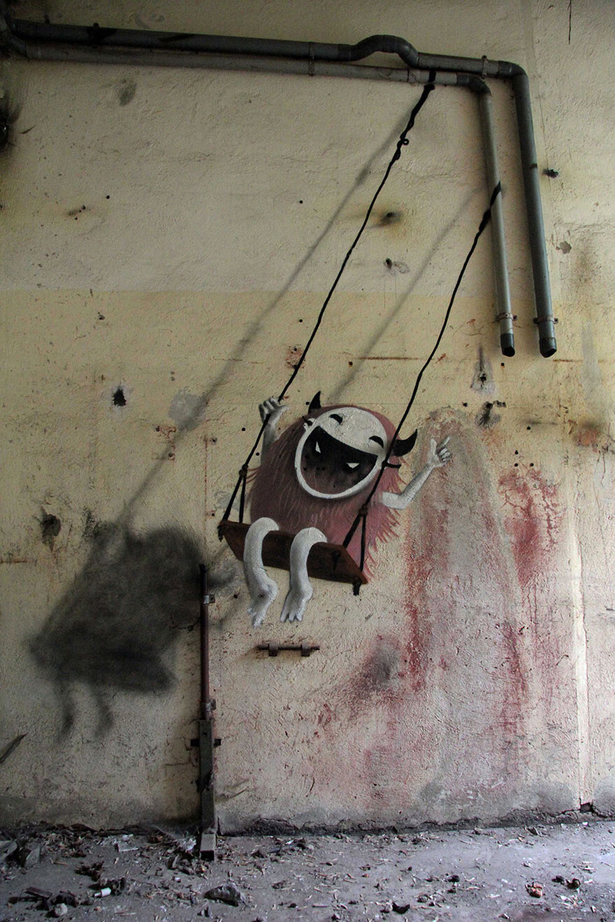 Artist Hides Monster Murals Inside Abandoned Buildings In Berlin