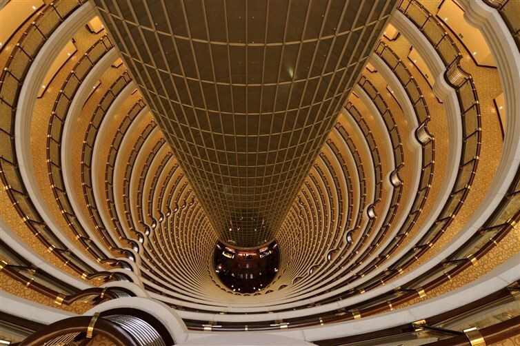 Atrium at the Hyatt Shanghai hotel.