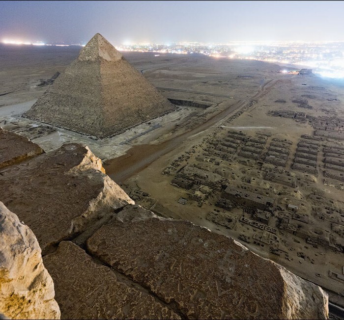 View from the Great Pyramids of Giza.