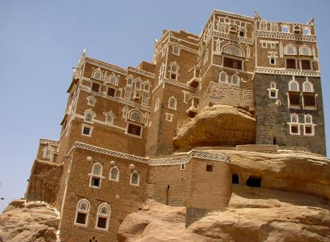 This rock palace is a summer home in Yemen.