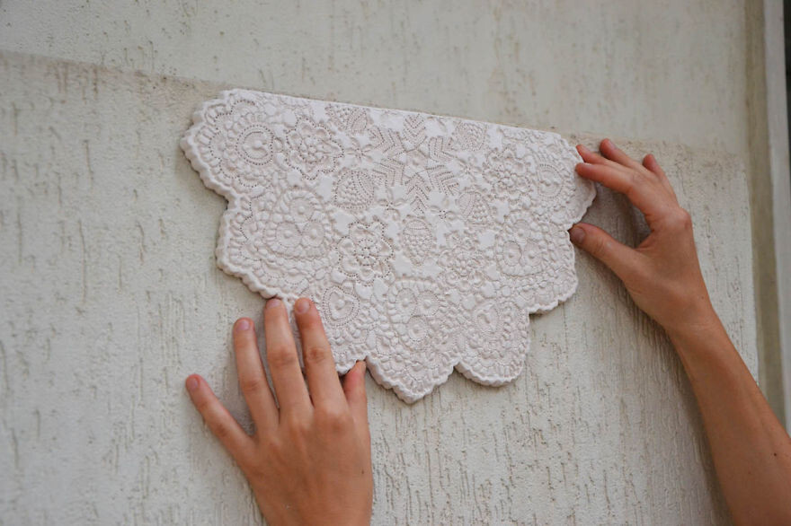 I Cover City Streets In Lace Street Art