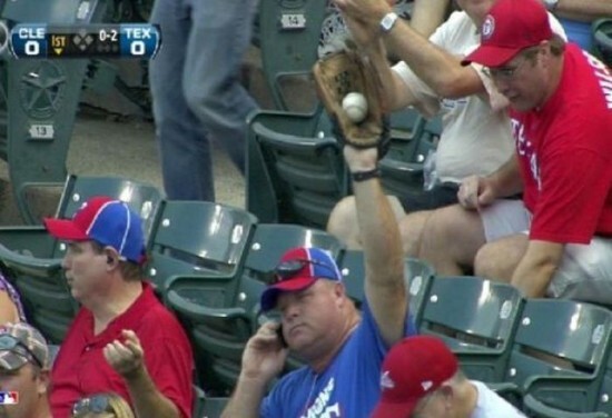 "Ya, I'm just at a baseball game. Ya I'll be home for dinner, chicken sounds good. I'll get some milk on my way home."