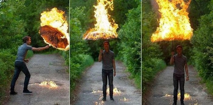 If you want to set an umbrella on fire...maybe don't because this looks dangerous 