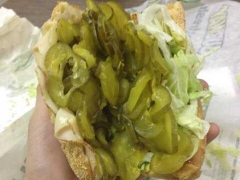 23. This extreme pickle sandwich: