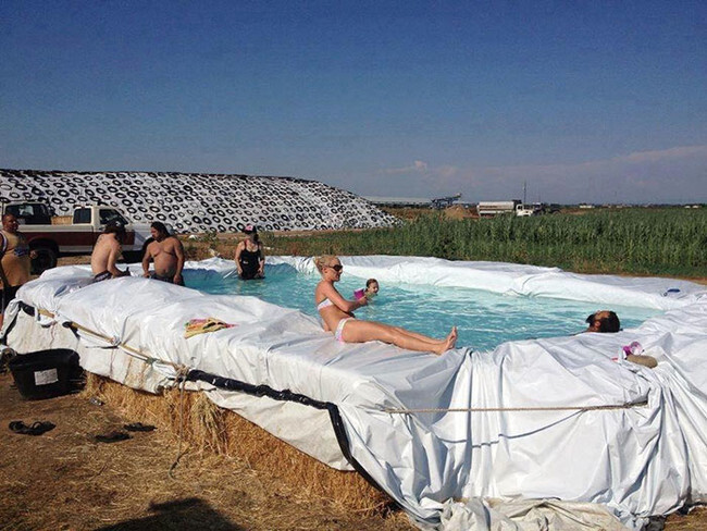An old-fashioned haystack pool.