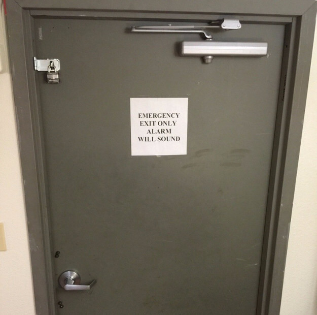 2. Whoever locked this emergency exit.