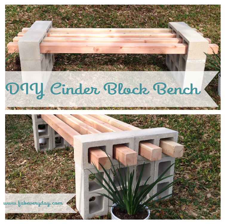 6. Make a fun bench for your yard (and even paint it cool colors!)